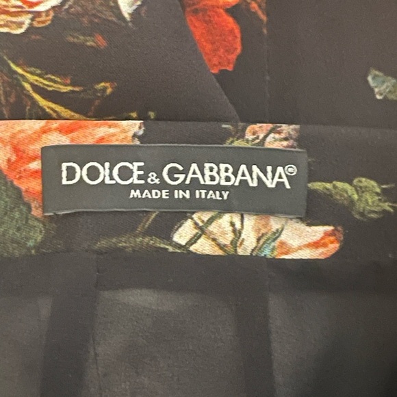 Dolce & Gabbana Floral Print Vintage 90s Y2K High Rise Back Slit Baroque Sz 38 - Picture 8 of 11